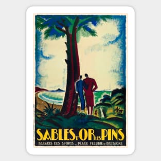 Sables d'Or Les Pins France Vintage Poster 1925 Sticker